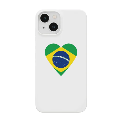 ブラジル国旗(ハート型) スマホケース