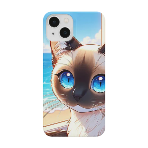 シャム猫のサファイヤ海に輝く Smartphone Case