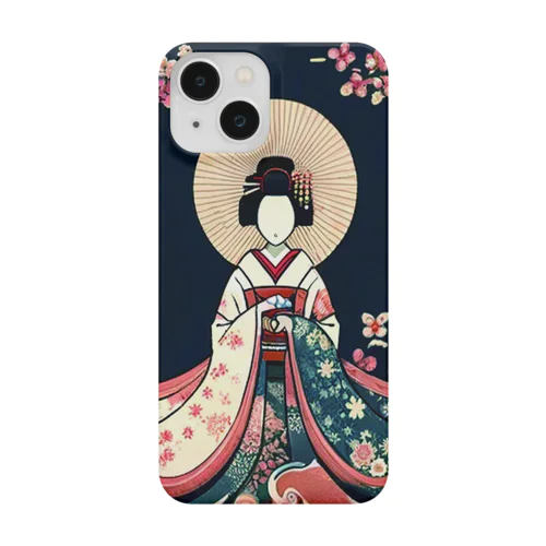 "Elegance in the Moonlight — The Grace of Traditional Japanese Attire" スマホケース
