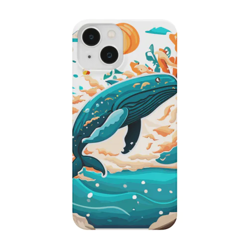 ダイナミックに飛ぶクジラちゃん Smartphone Case