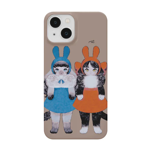 ウサギ・・・？知りませんね・・・スマホケース（ちゃいろ） Smartphone Case