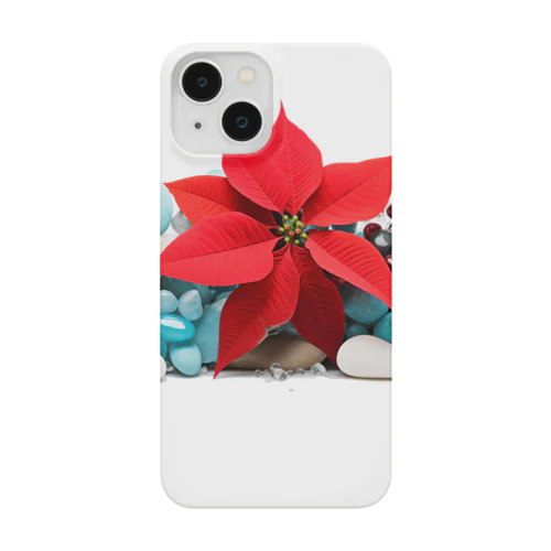 [12月]December-turquoise&Poinsettia Smartphone Case