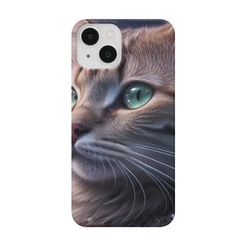 「星の囁き - 宇宙への猫の眺め」 Smartphone Case