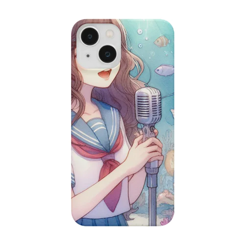 水族館で歌う女性 Smartphone Case