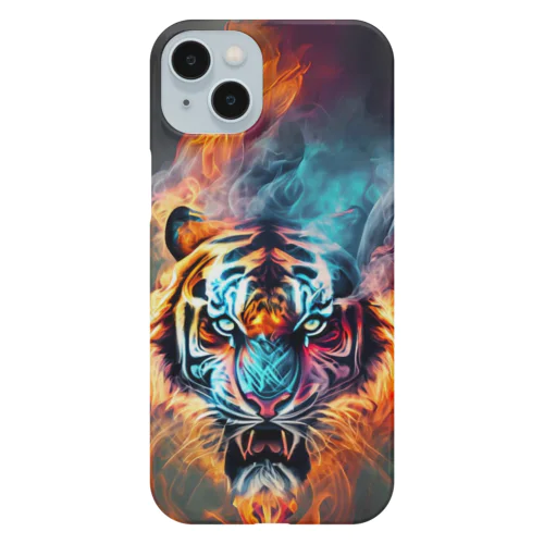Tiger with aura of fire and water【B】 Smartphone Case