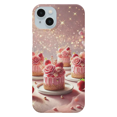 ローズと苺のスイートドリームケーキ iPhone Smartphone Case