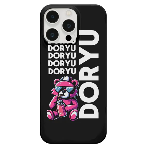 【DorYu】Pink bear phone case (Black) Smartphone Case