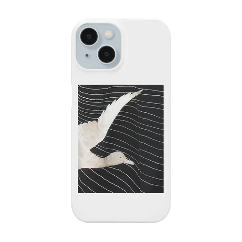 黒と白　水鳥の柄 Smartphone Case