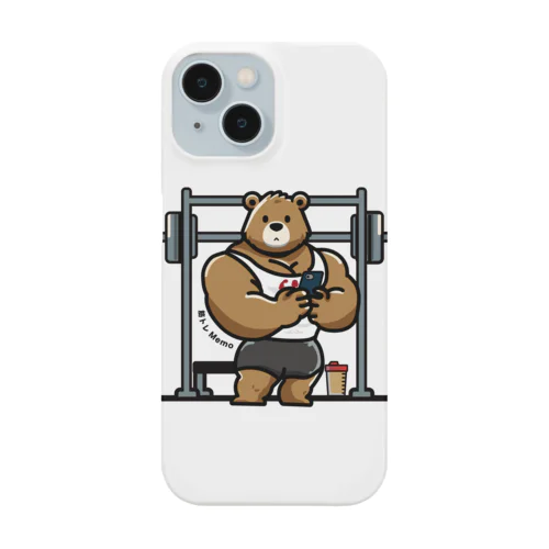 筋トレをMEMOするクマさんTシャツ Smartphone Case