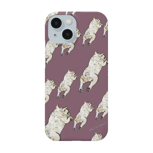 ねんねチラリクリームブヒdark color×モノグラム Smartphone Case