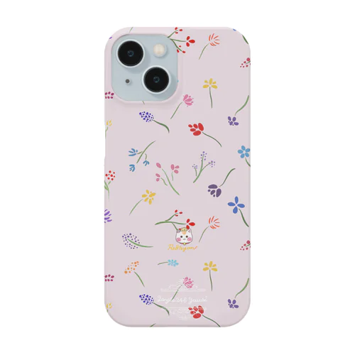 くすみカラー【小花柄☆れぉにゃん】ピンク Smartphone Case