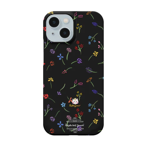 くすみカラー【小花柄☆れぉにゃん】ブラック Smartphone Case