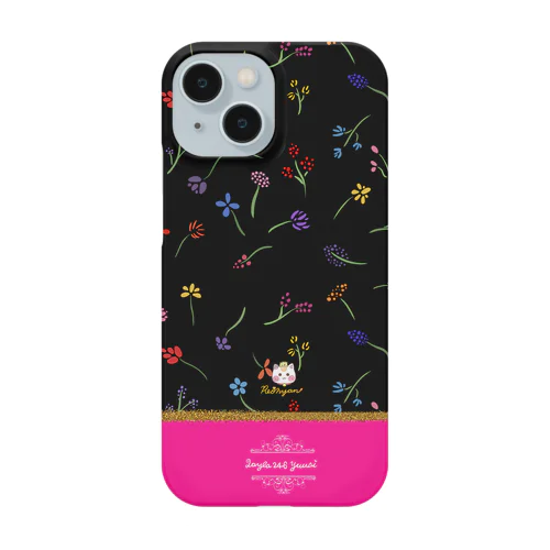 バイカラー【小花柄☆れぉにゃん】ローズピンク Smartphone Case