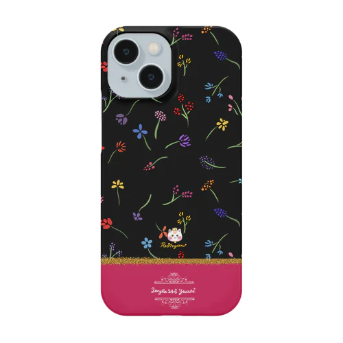 バイカラー【小花柄☆れぉにゃん】ワインレッド Smartphone Case