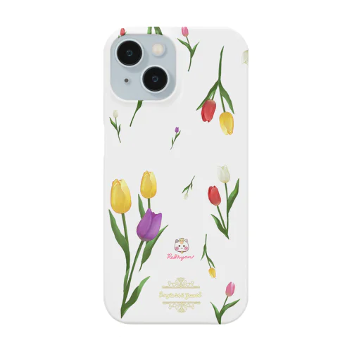 【チューリップ柄🌷れぉにゃん】ホワイト Smartphone Case