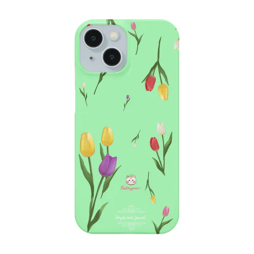 【チューリップ柄🌷れぉにゃん】ミントグリーン Smartphone Case