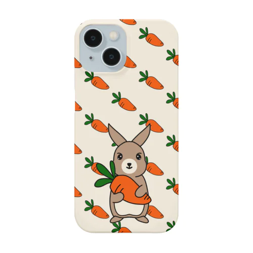 うさぎ＆人参(STAND UP)back縦長 Smartphone Case