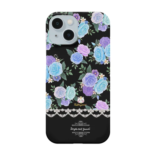 【青紫バラ🌹バイカラー】パールチェーン③ Smartphone Case