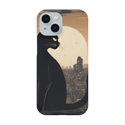 クロネコと街並み iPhone Smartphone Case
