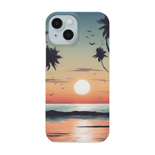 夕暮れのビーチシルエット Smartphone Case