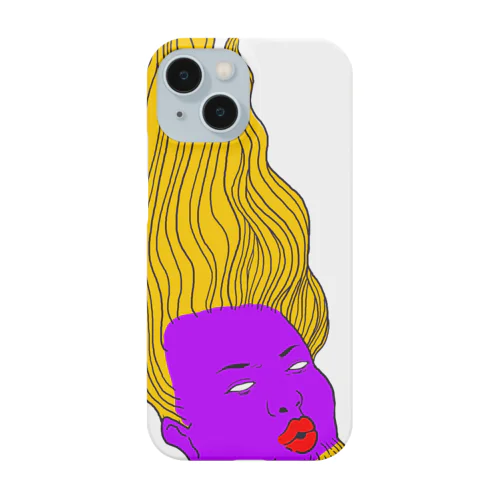 パウチ顔フォール：紫 Smartphone Case