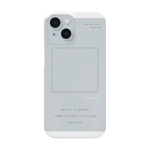 ⬜︎ gray blue logo frame  スマホケース