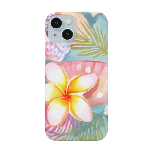 プルメリアフラワー＆シェル　plumeria flower & shell Smartphone Case