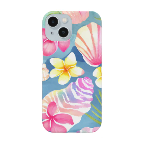 プルメリアフラワー＆シェル　plumeria flower & shell Smartphone Case