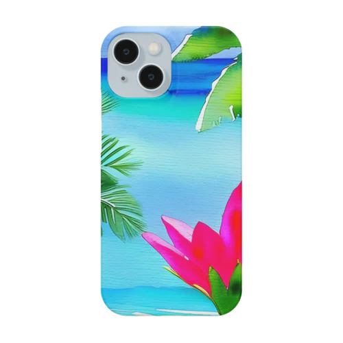 トロピカルフラワー＆ビーチ　tropical flower & beach スマホケース