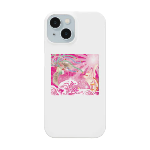 ピンク鳳凰　波　和柄 Smartphone Case