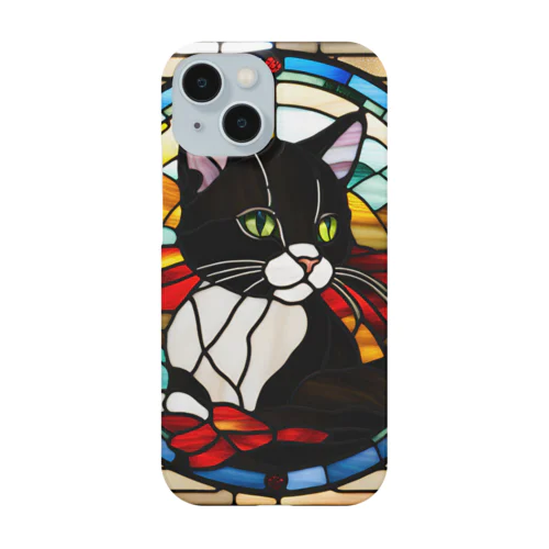 ステンドグラスの黒猫 Smartphone Case