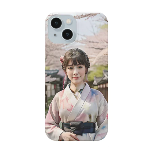 日本の寺に咲く桜 Smartphone Case