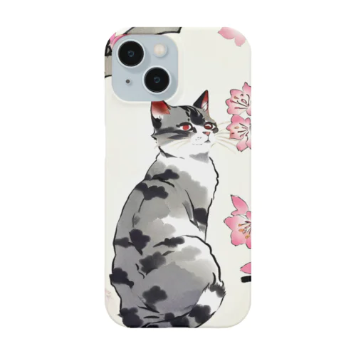 春の花と猫 Smartphone Case