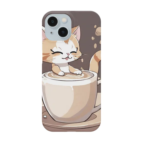 のほほんカプチーノ猫🐱 スマホケース