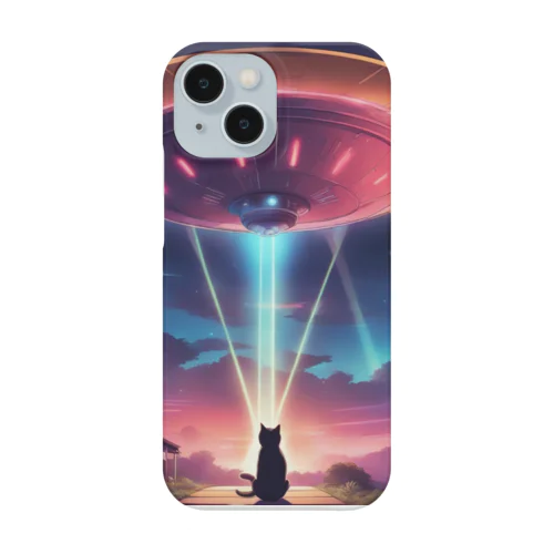 UFOに遭遇!? 不思議な猫のキャトルミューティレーション！👽🐱✨ Smartphone Case