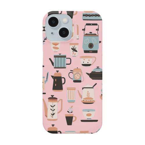 coffee pot (pink) スマホケース