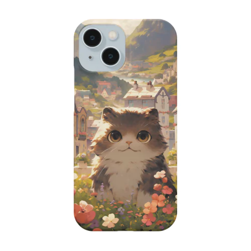 花畑で遊ぶスコティッシュフォールド スマホケース Smartphone Case