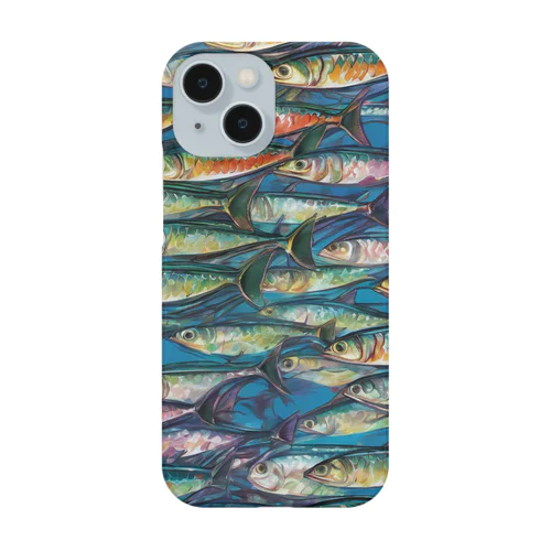 泳ぐ鯖の大群が一斉に姿を現しています。 Smartphone Case