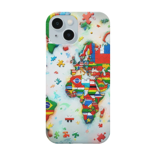 国旗で世界地図 Smartphone Case