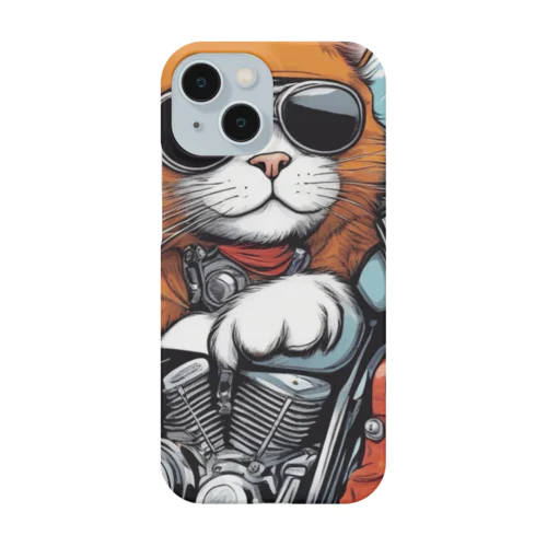 サングラスをかけて、バイクを楽しんでいる猫 Smartphone Case