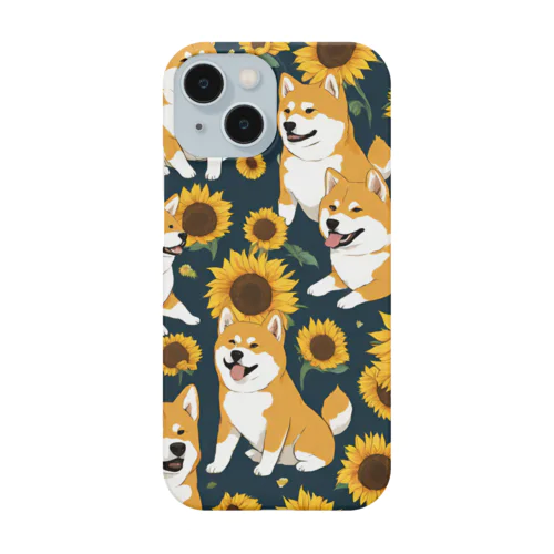 ひまわりと柴犬。 Smartphone Case