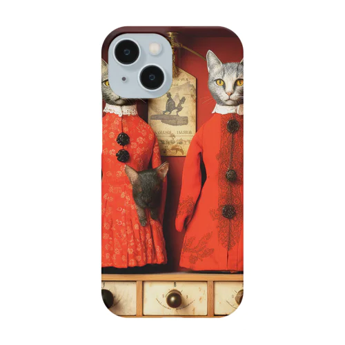 赤い服の猫達 Smartphone Case