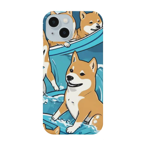 サーフィンをする柴犬。 Smartphone Case