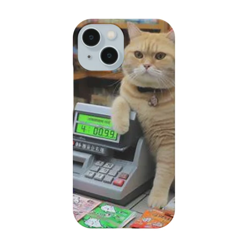 猫とレジ打ち スマホケース