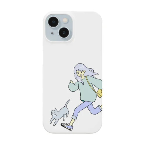 女の子と猫走る Smartphone Case