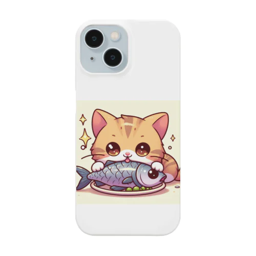 魚を前にドヤ顔にゃんこ☆ Smartphone Case