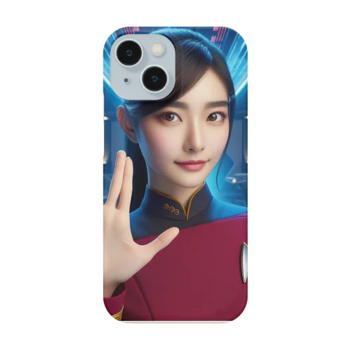 宇宙艦女性クルーのVULCAN SALUTE　制服赤 スマホケース