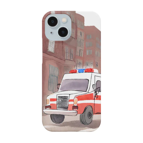 ニューヨークを走る救急車 スマホケース