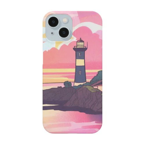 夕焼けに染まる離島の灯台 Smartphone Case