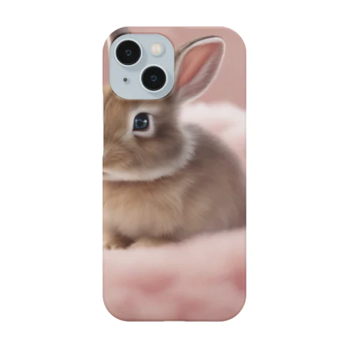 ふわふわのクッションで遊ぶウサギの赤ちゃん Smartphone Case